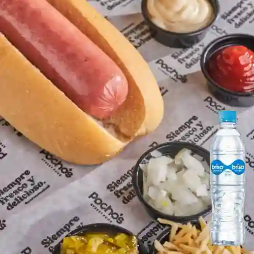 Combo Perro Americano + Agua Brisa Botella 600 ml