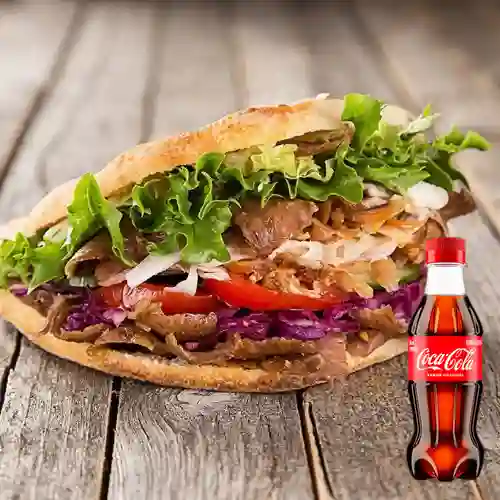 Sanduche de Kebab Mixto Sencillo +Cocacola Org 250ML