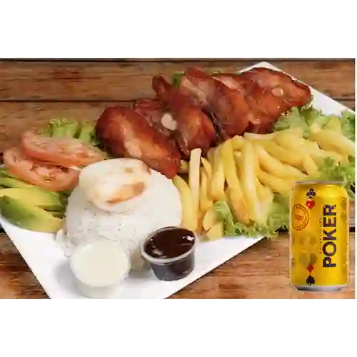 Combo Costilla Ahumada + Poker 355 ml