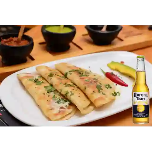 Combo Quesadillas + Corona 355ml Botella