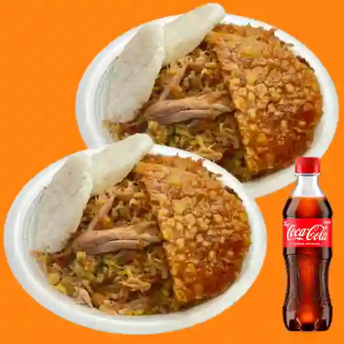 2 Lechonas Personales Grandes +Cocacola Org 400ml