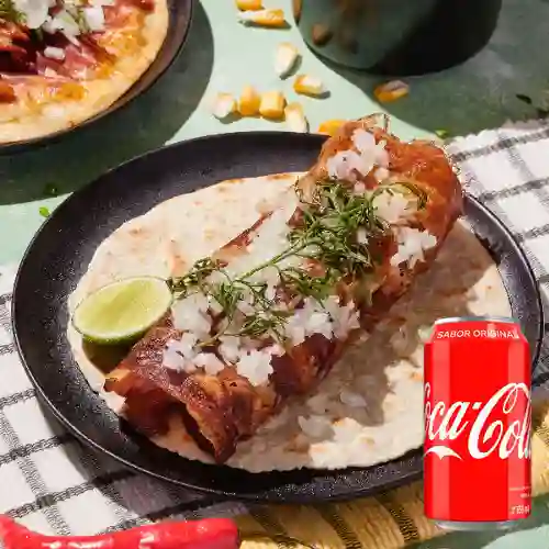 Combo Costra de Bistec +Cocacola Orig 355ml.