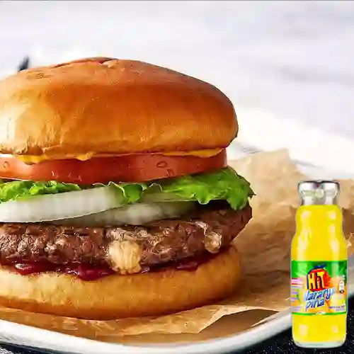 Combo Hamburguesa Solo Queso + Hit Naranja Piña 350 ml