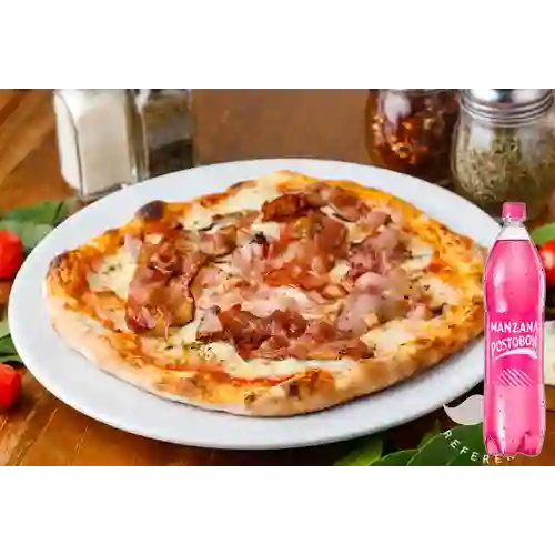 Pizza Grande de Pollo&Tocineta +Postobón Manzana 1.5l