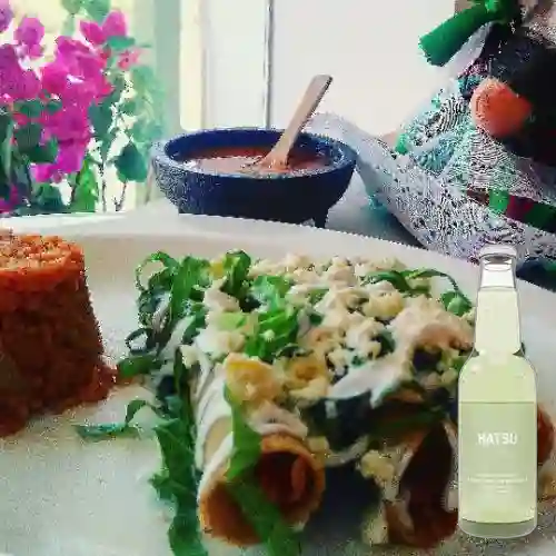 Combo Tacos Dorados +Hatsu Sandia Albahaca 300ml