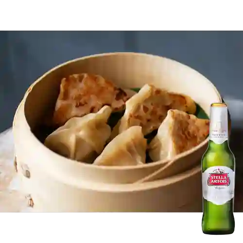Combo Gyozas Canoa Al Vapor + Stella Artois Bot. 330ml