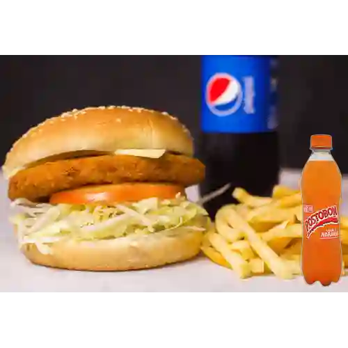 Combo Hamburguesa Pollo + Naranja Postobón 500 ml
