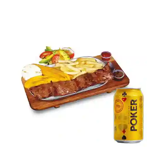 Combo Baby Beef + Cerveza Poker Lta 330ml