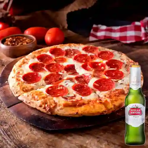 Combo Pizza Americana + Stella Artois Bot. 330ml