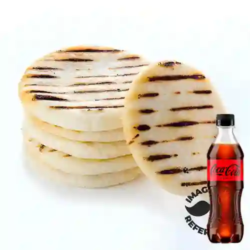 Combo Arepa de Queso 6 Unidades + Coca-Cola ZERO 400ml