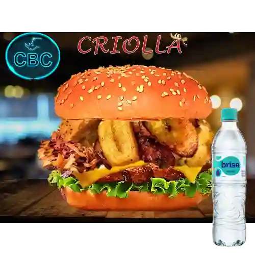 Combo Hamburguesa Criolla + Brisa Sin Gas 600 ml
