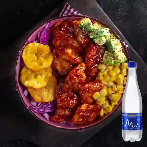 Combo Chicken Bowl (Agridulce) + Manantial S/gas 600ML