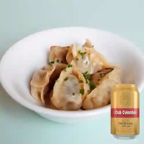 Combo Dumplings de Cerdo + Club col. Dorada Lta 330ml