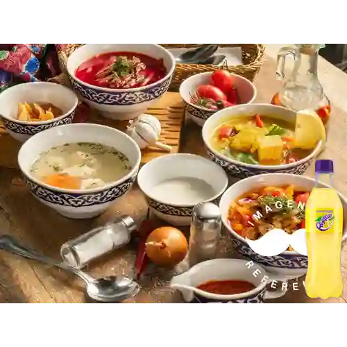 Combo Sopa del Día + Quatro 350 ml