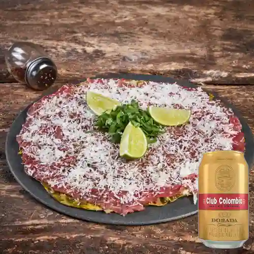 Combo Pizza Carpaccio Fría + Club Col. Dorada Lata 330ml