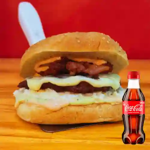 Combo Hamburguesa de Queso y Tocineta + Coca Cola Original 250ML