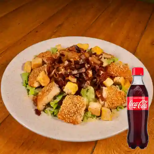 Ensalada Cesar c/ Pollo Crispy +Cocacola Org 400ml
