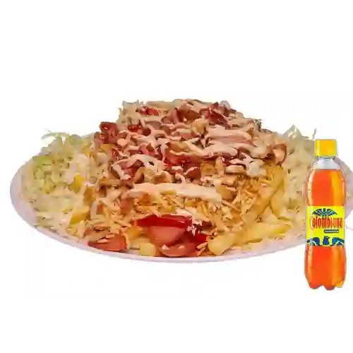 Combo Salchipapa Especial + Colombiana 250 ml