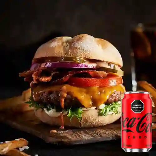 Combo Hamburguesa Al Corte + Coca-Cola ZERO 330 ml