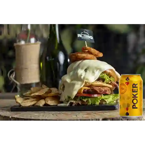 Combo Hamburguesa Reina Blanca + Poker 355 ml