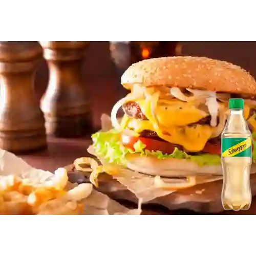 Combo Hamburguesa Doble + Schweppes Ginger Ale 400ML