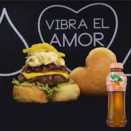 Amarilla Burger,Amar&Ya! + Fuzetea Durazno 400ML