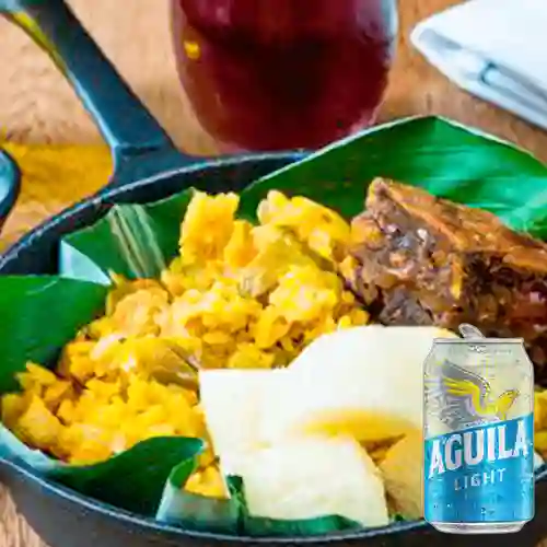 Combo Arroz con Cerdo + Cerveza Aguila Light Lta 330ml