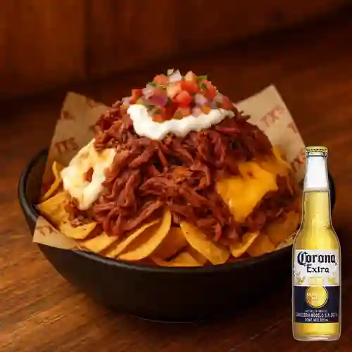 Combo Nachos Del Forastero + Cerveza Corona Bot. 355ml