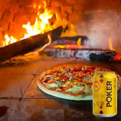 Combo Pizza Ragazza + Cerveza Poker Lta 330ml