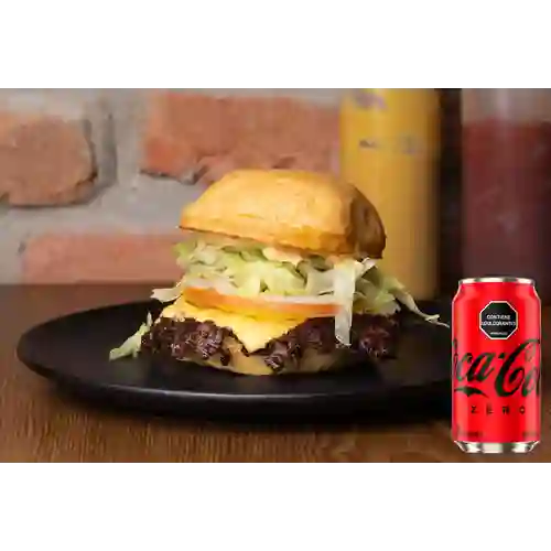 Combo Single Smash Cheeseburger +Cocacola ZERO 330 ml