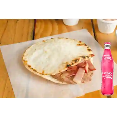 Combo Arepa Burger + Postobón Manzana 350 ml