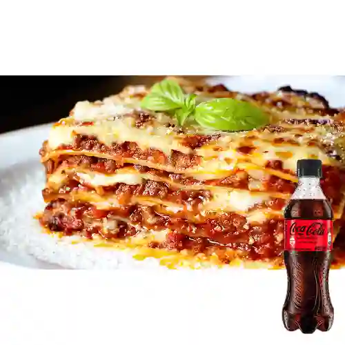 Combo Lasaña Boloñesa + Coca Cola Sin Azúcar 400 ml