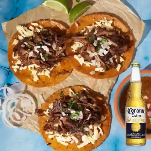 Combo Tacos de Birria + Cerveza Corona Bot. 355ml