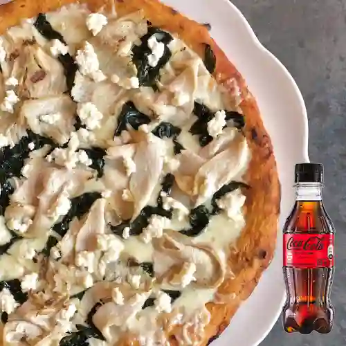 Combo Pizza Pollo Espinaca +Cocacola S/az 250ML