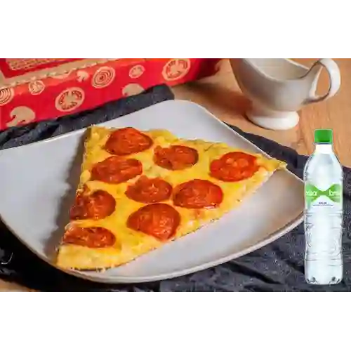 Combo Pepperoni Porción + Brisa Con Gas 600ML