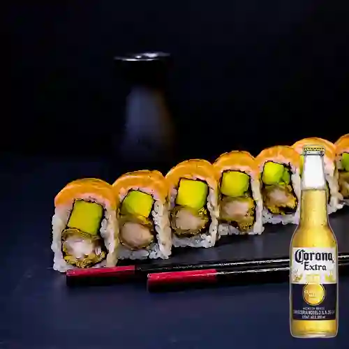 Combo Sushi Salmón Bono + Cerveza Corona Bot. 355ml