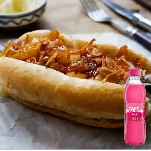 Combo Meloso Doble Salchicha Americana +Manzana 250ml