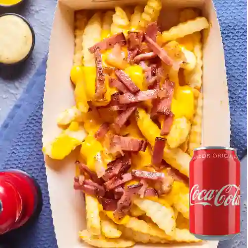 Combo Papas c/ Cheddar&Tocineta +Cocacola Orig 330 ml