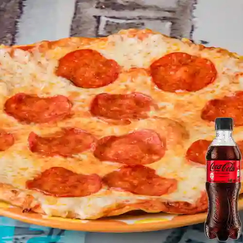 Combo Pizza Pepperoni + Coca-cola Sin Azucar 400ml