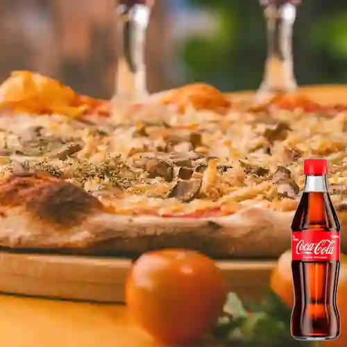 Pizza de Pollo&Champiñón Pequeña +Cocacola Org 300ML