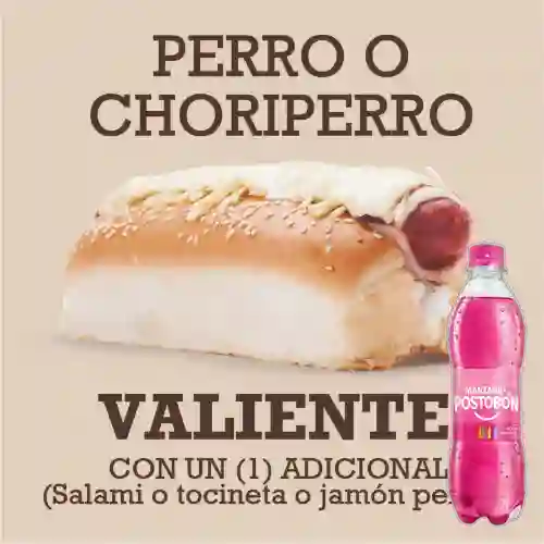 Perro Caliente/Choriperro Valiente +Postobón Manzana 400ml