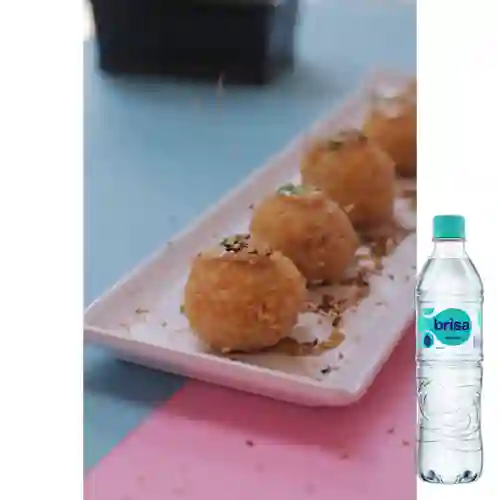 Combo Croquetas de Cangrejo +Agua Brisa S/gas 600ml