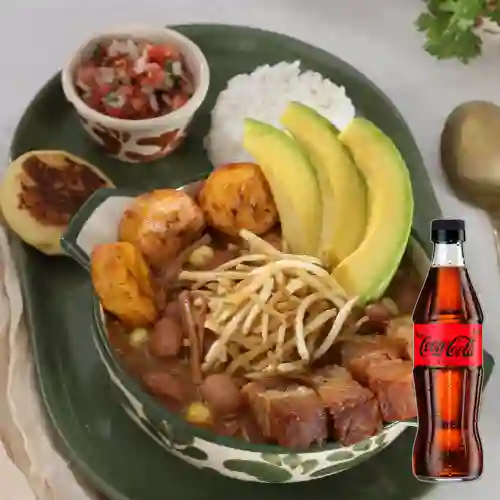 Combo Cazuela Frijol Paisa Entera +Cocacola Zero 300ml