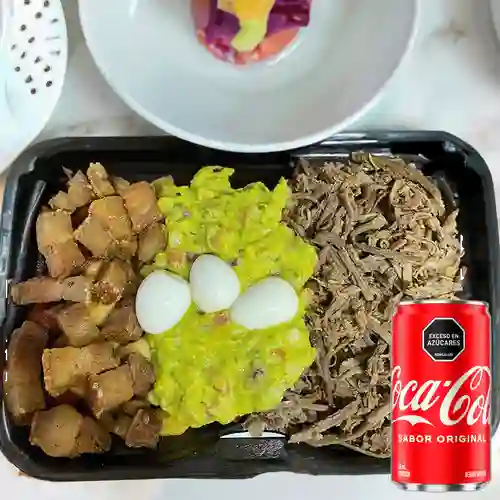 Salchipapas La Santa Chancha +Cocacola Org 235 ml