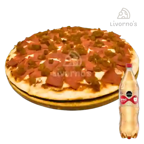 Combo Pizza Hawaiana Small +Brisa Sabor Manzana 1.5l