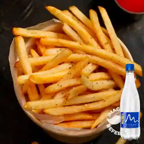 Combo Papa Francesa + Manantial Sin Gas 600 ml