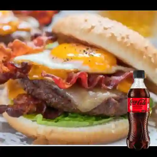 Combo Hamburguesa Huevo Tocineta +Cocacola S/az 400ml