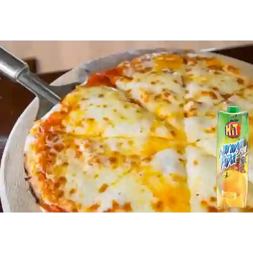 Combo Pizza Familiar Jamón Queso +Hit Naranja Piña 1 L