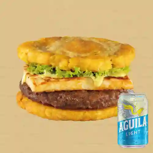 Combo Hamburguesa de Patacón + Aguila Light Lta 330ml