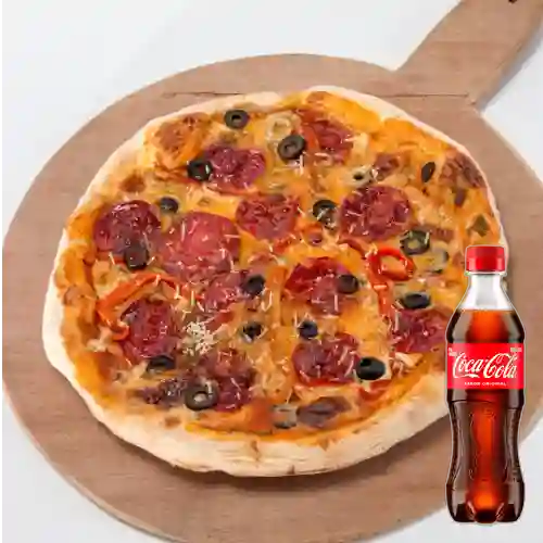 Combo Pizza Mediana Madrileña + Coca Cola Original 400 ml